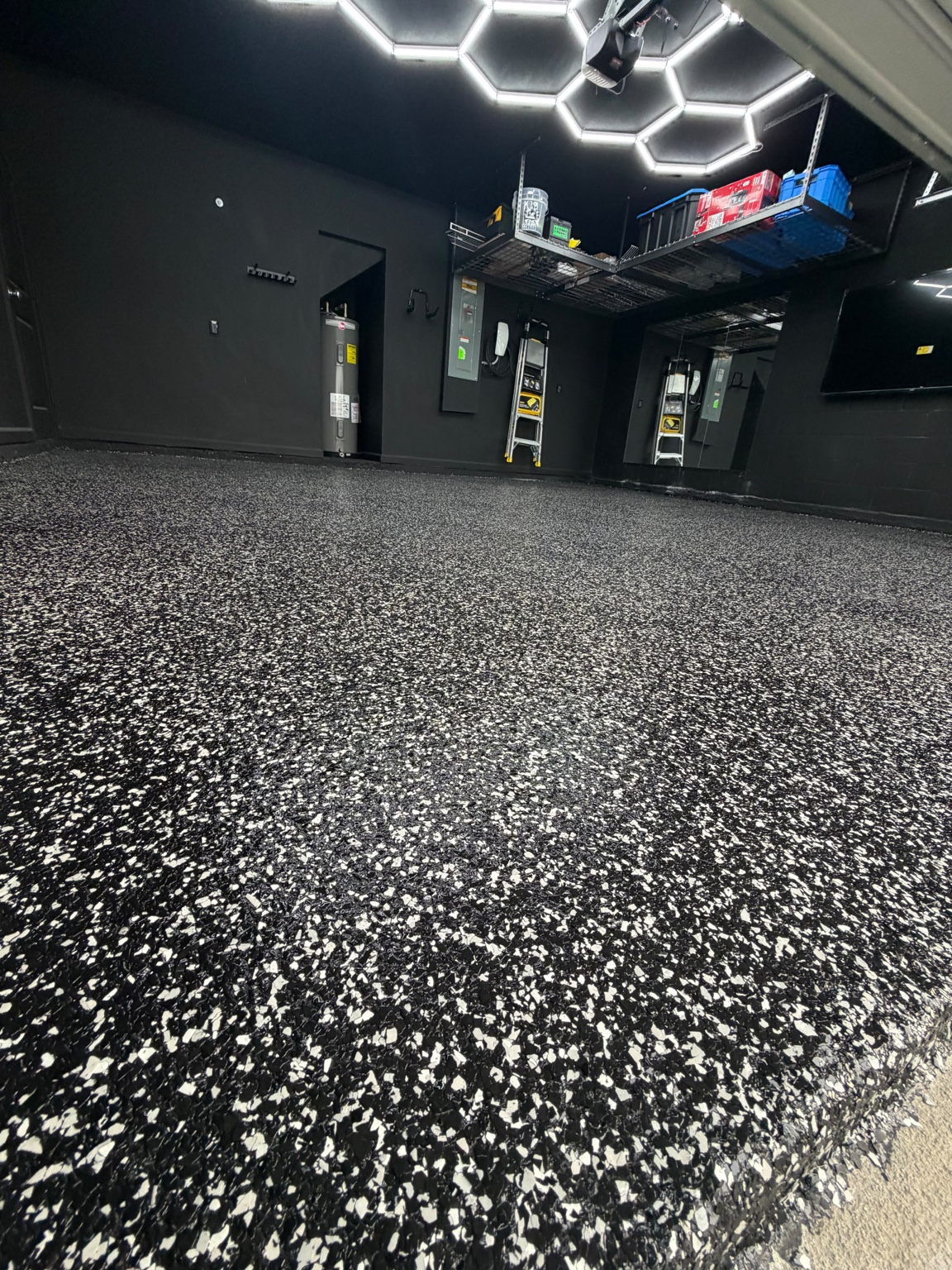 Epoxy floor and storage